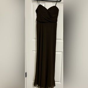 Chic Brown V-Neck Maxi Dress